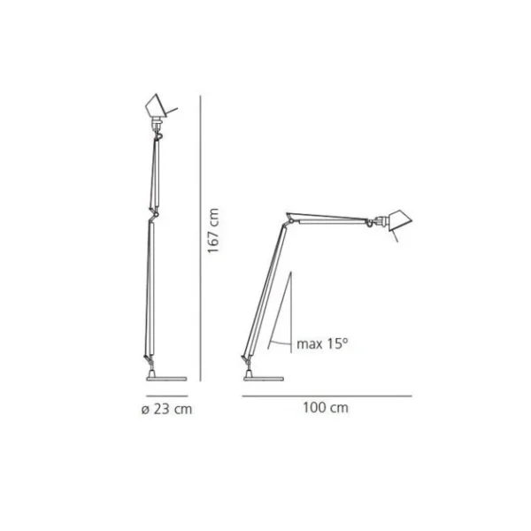 Lampara De Pie Original Artemide Tolomeo Lettura Negra - Imagen 2