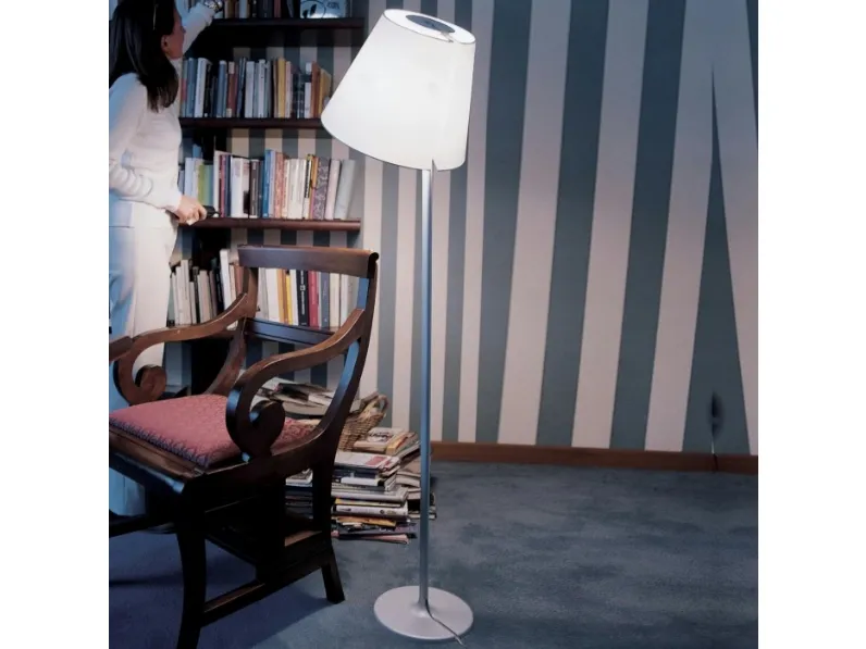 Lámpara De Pie Original Artemide Melampo Terra Gris - Imagen 3