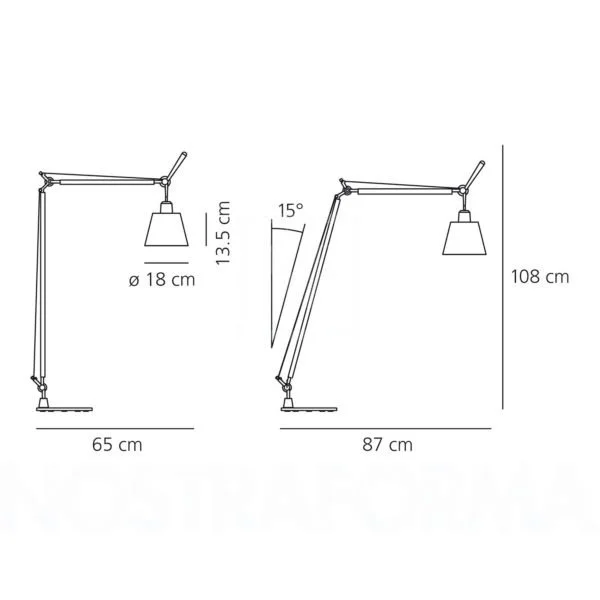 Lampara De Pie Original Artemide Tolomeo Lettura Basculante Pantalla Pergamino 18cm. - Imagen 5
