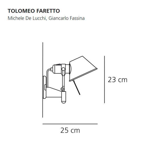 Aplique Pared Original Artemide Tolomeo Faretto Aluminio - Imagen 4